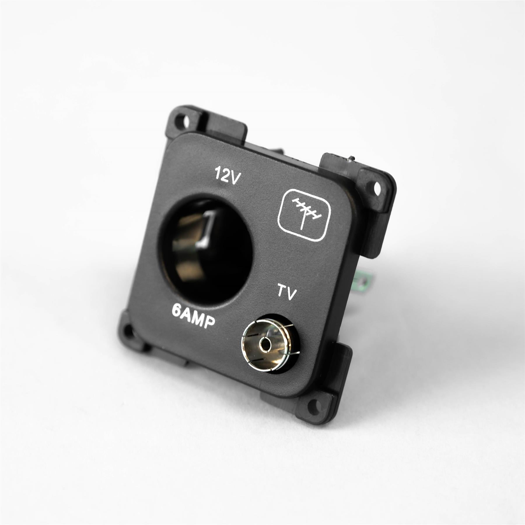 C-Line 12V & TV Socket in Black
