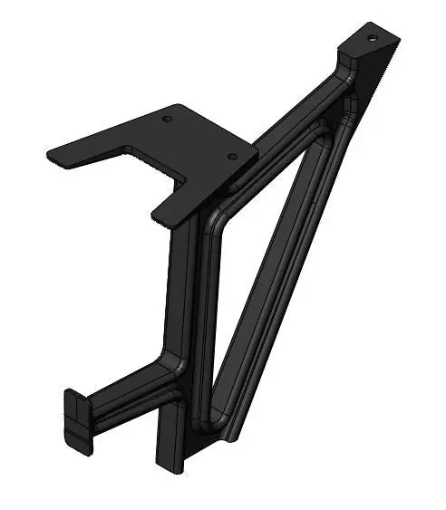A black Roller Team motorhome support bracket.