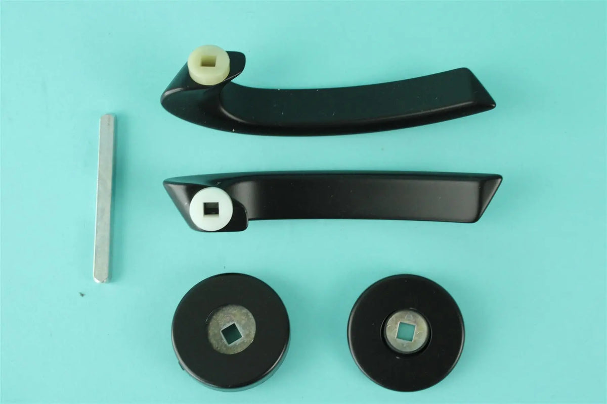A black Sunlight motorhome door handle.