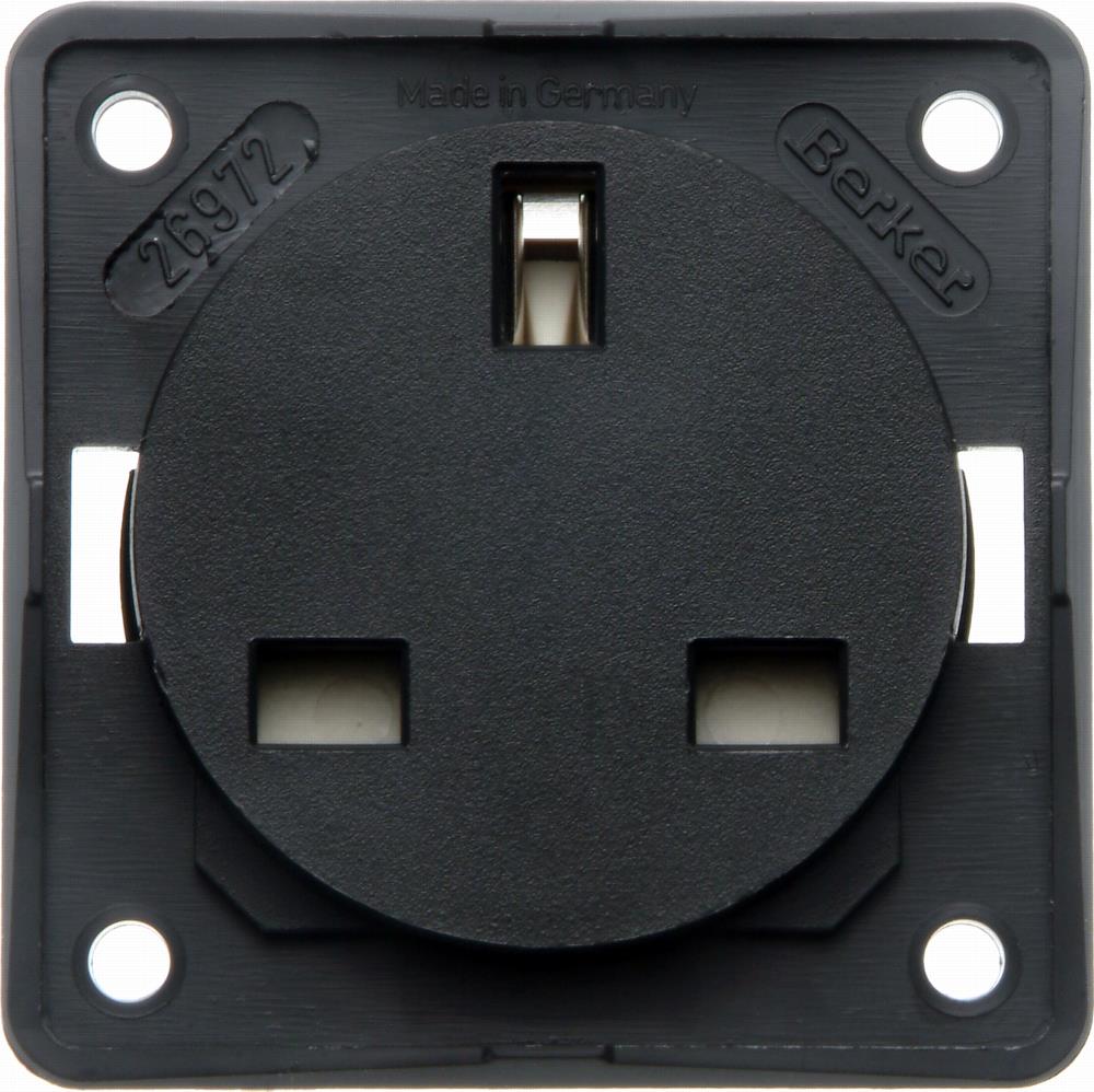 Berker 13A Socket - Antharcite
