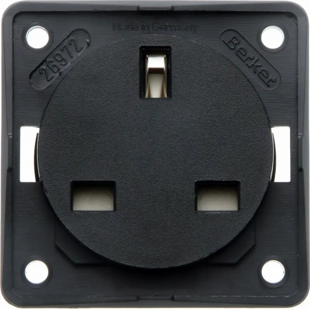 Berker 13A Socket - Anthracite. Comes with white back box Berker
