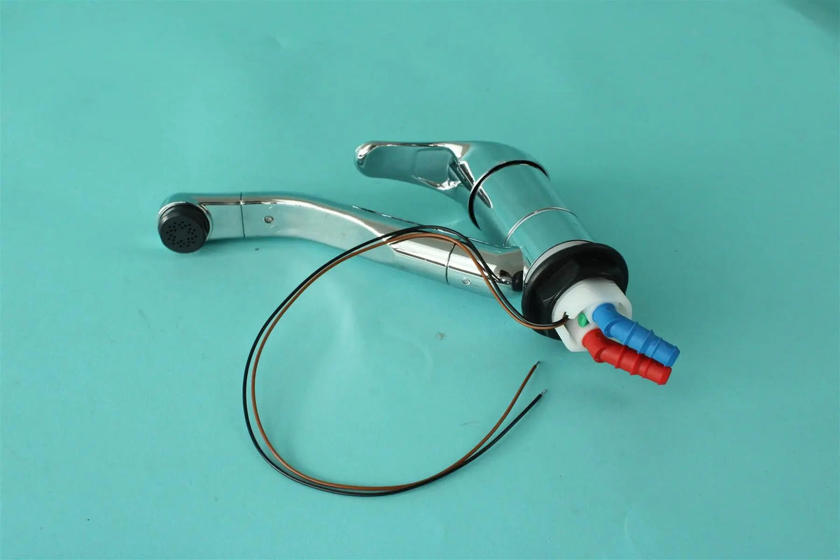 A chrome Dethleffs motorhome original sink tap.