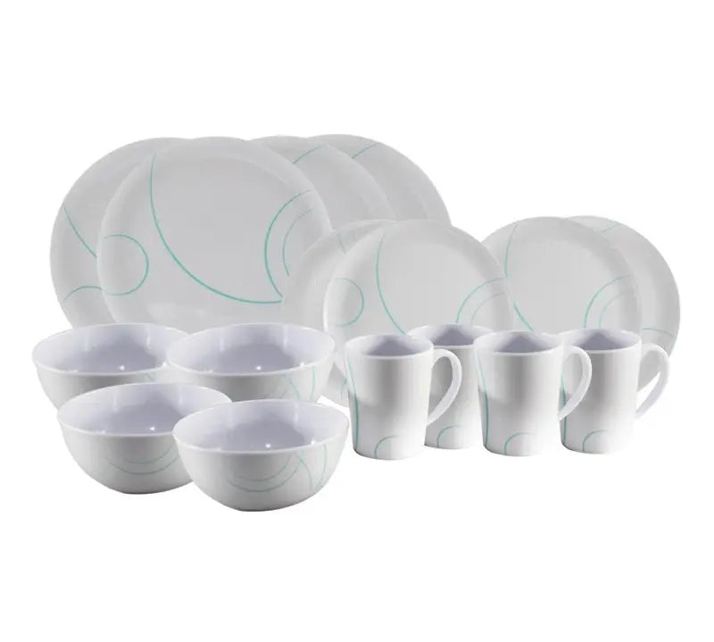 Dining Set - Swirl, 16 Piece Melamine Set. ME495 Pennine Leisure Supplies