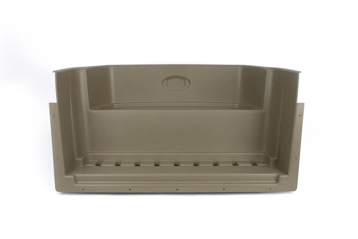 A beige Roller Team motorhome internal access step.