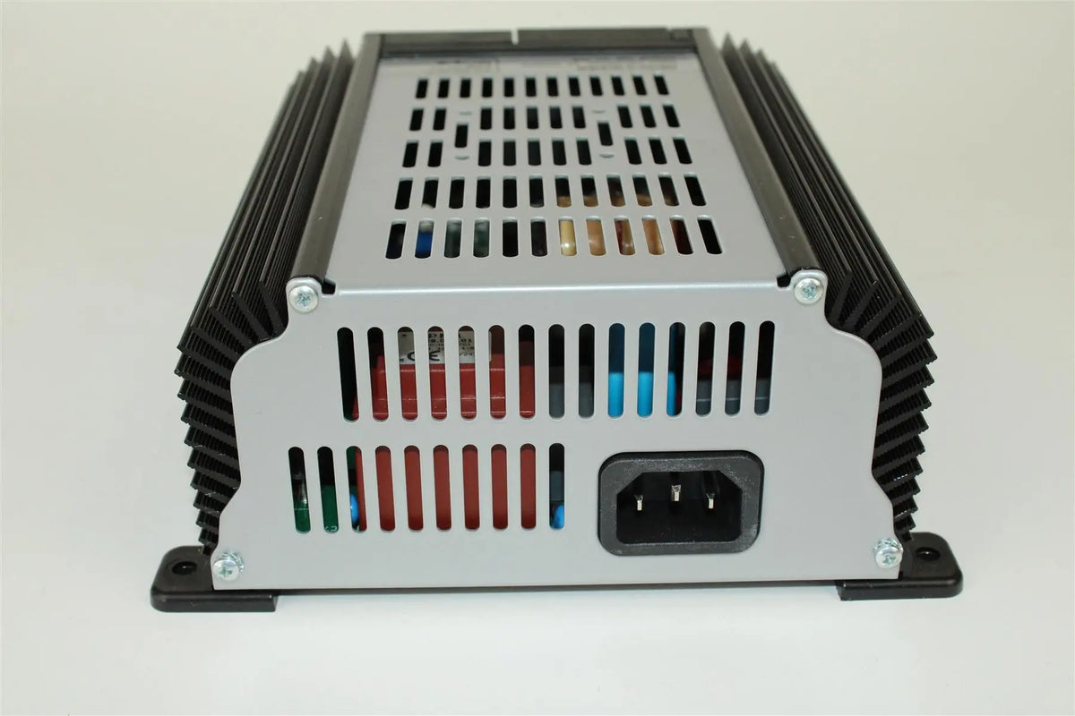 A black Nordelettronica NE287 battery charger for Roller Team motorhomes.