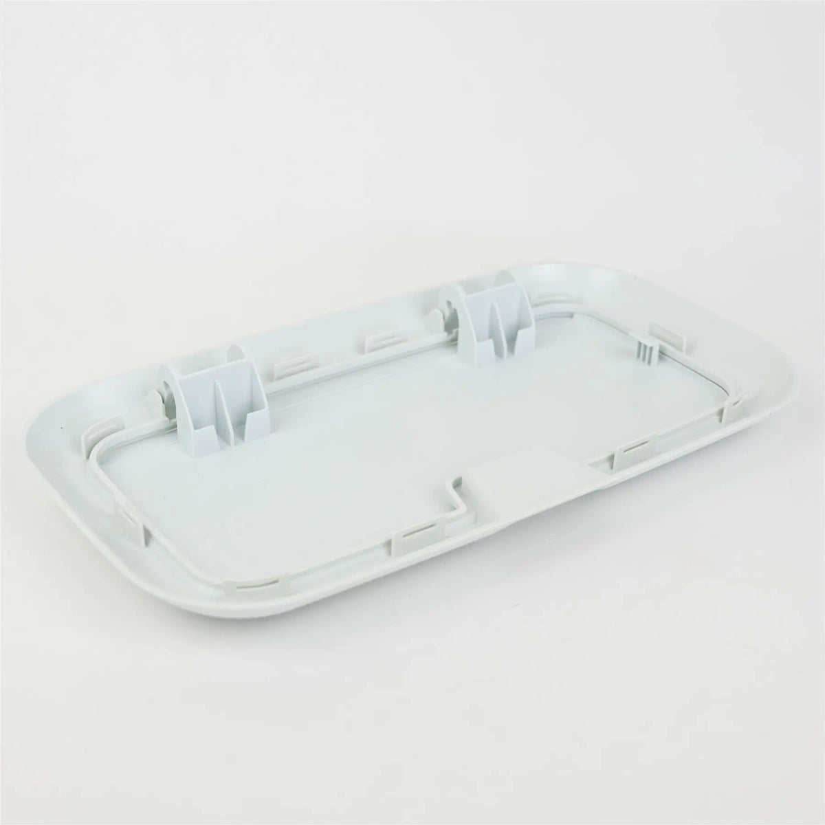 A white Dethleffs motorhome fuel filler access door.
