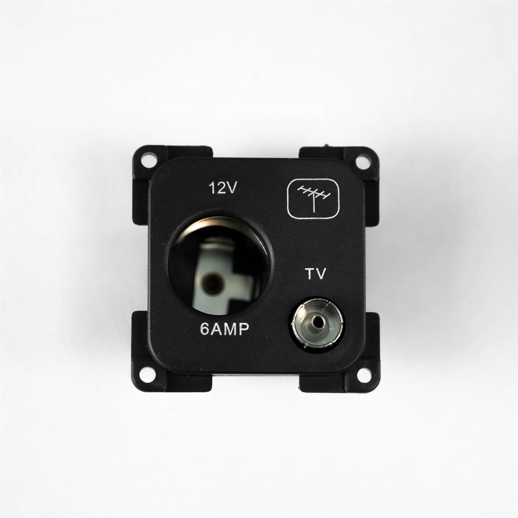 C-Line 12V & TV Socket in Black