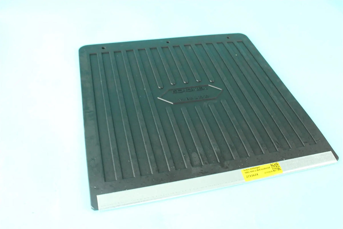 A grey Dethleffs motorhome mudflap.