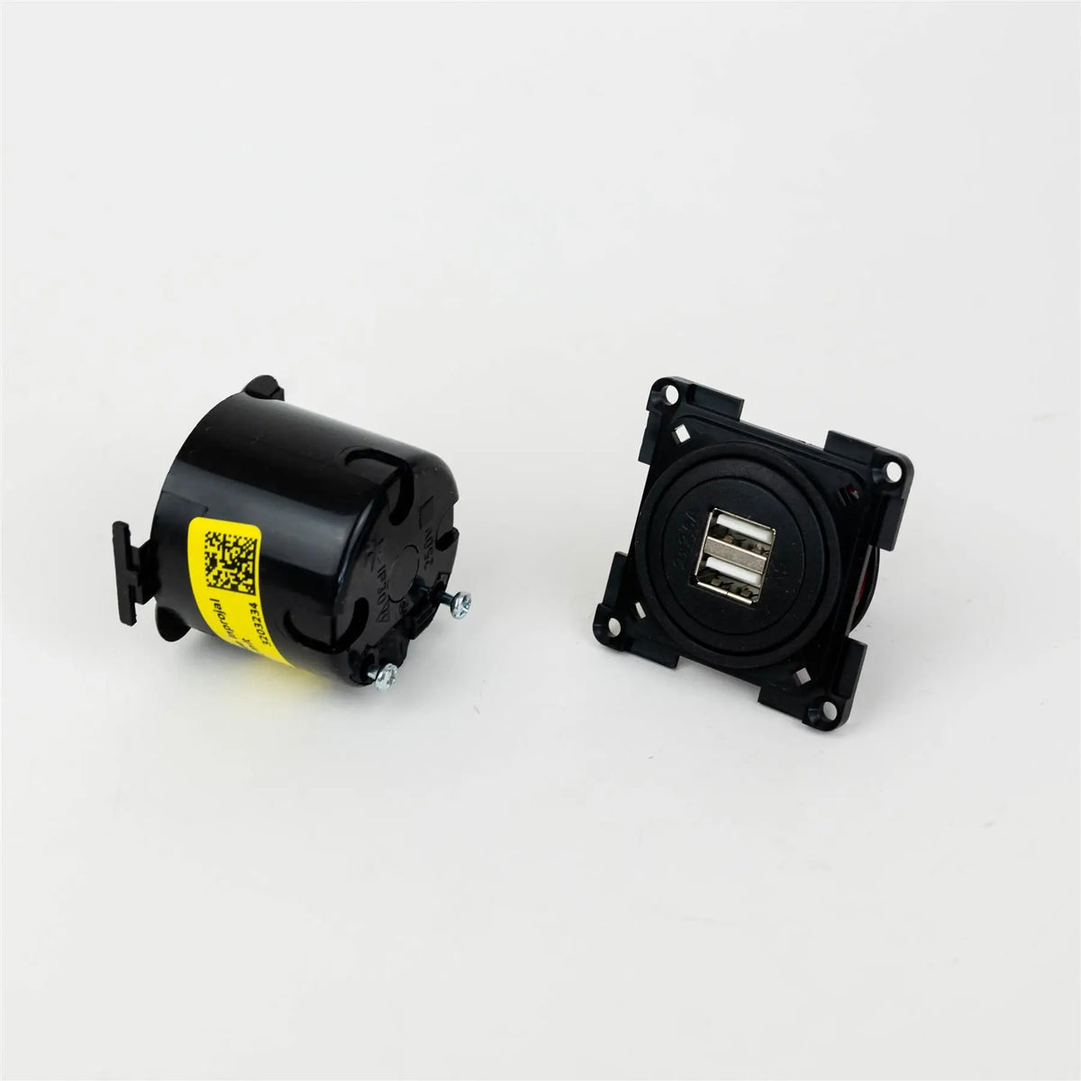 A black Dethleffs motorhome USB socket.