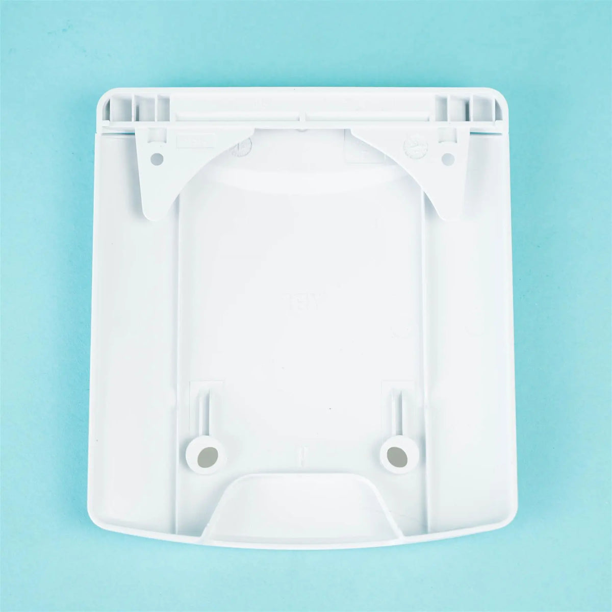 A white Dethleffs motorhome fuel cap cover.