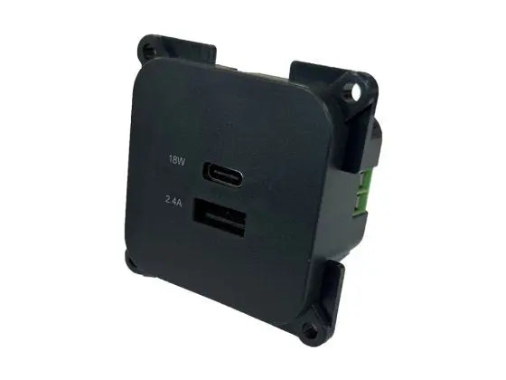 C-Line socket USB- A and USB- C. Grey C-Line
