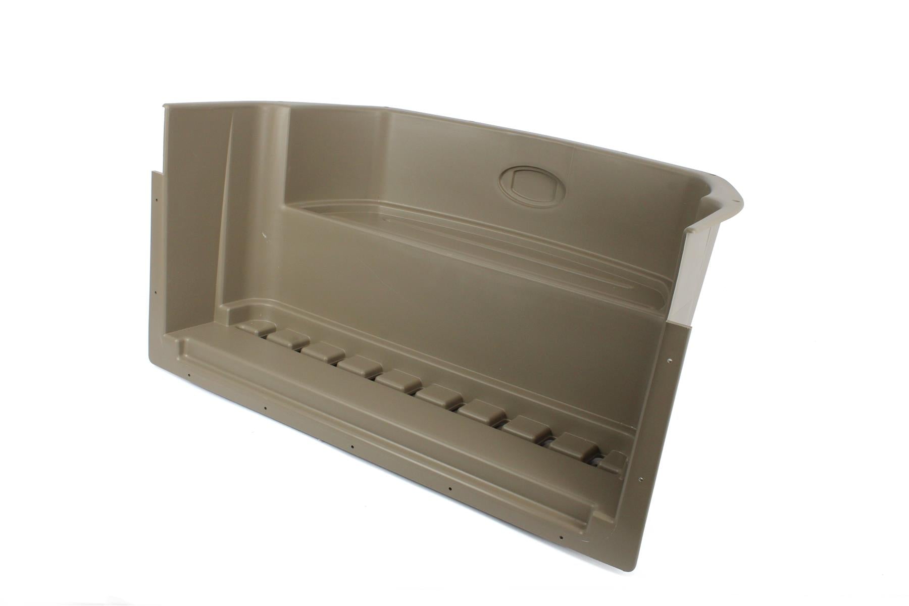 A beige Roller Team motorhome internal access step.