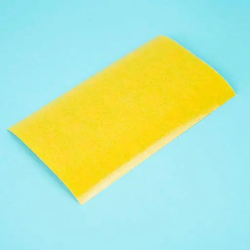 A sheet of topaz apfel / cypress villa Dethleffs self-adhesive dot stickers on a yellow backing.