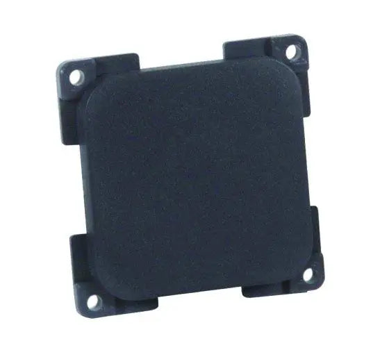 Black electrical plate on a white background