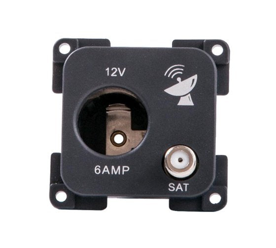 C-Line 12v Socket & Satellite Connection Grey PO259