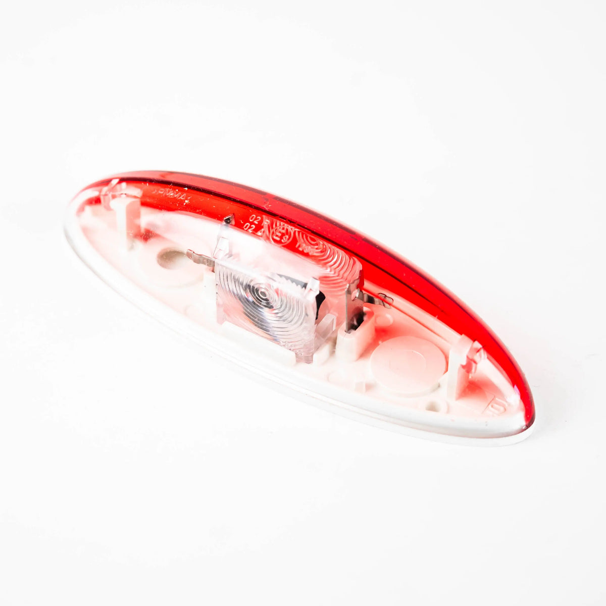 A red Elddis end outline side marker light.