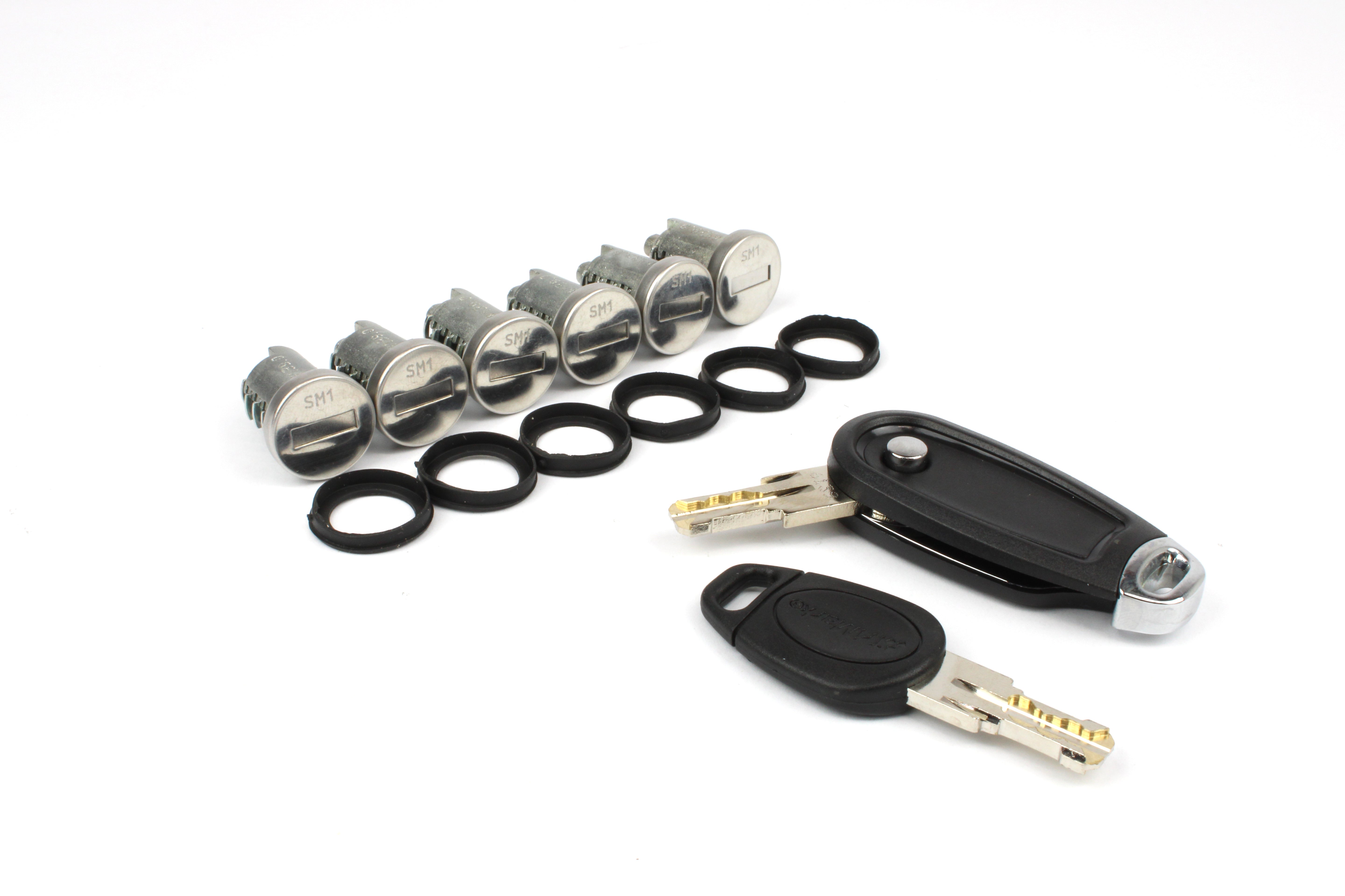 Key barrel set on white background