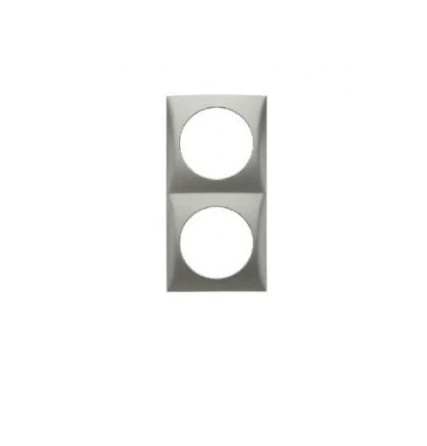 Double silver frame on a white background