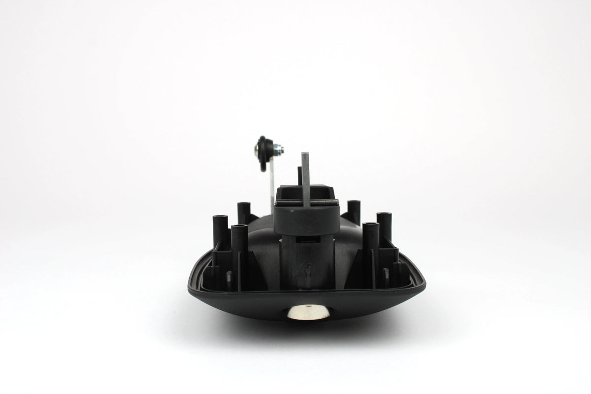 A black Dethleffs motorhome habitation door handle.