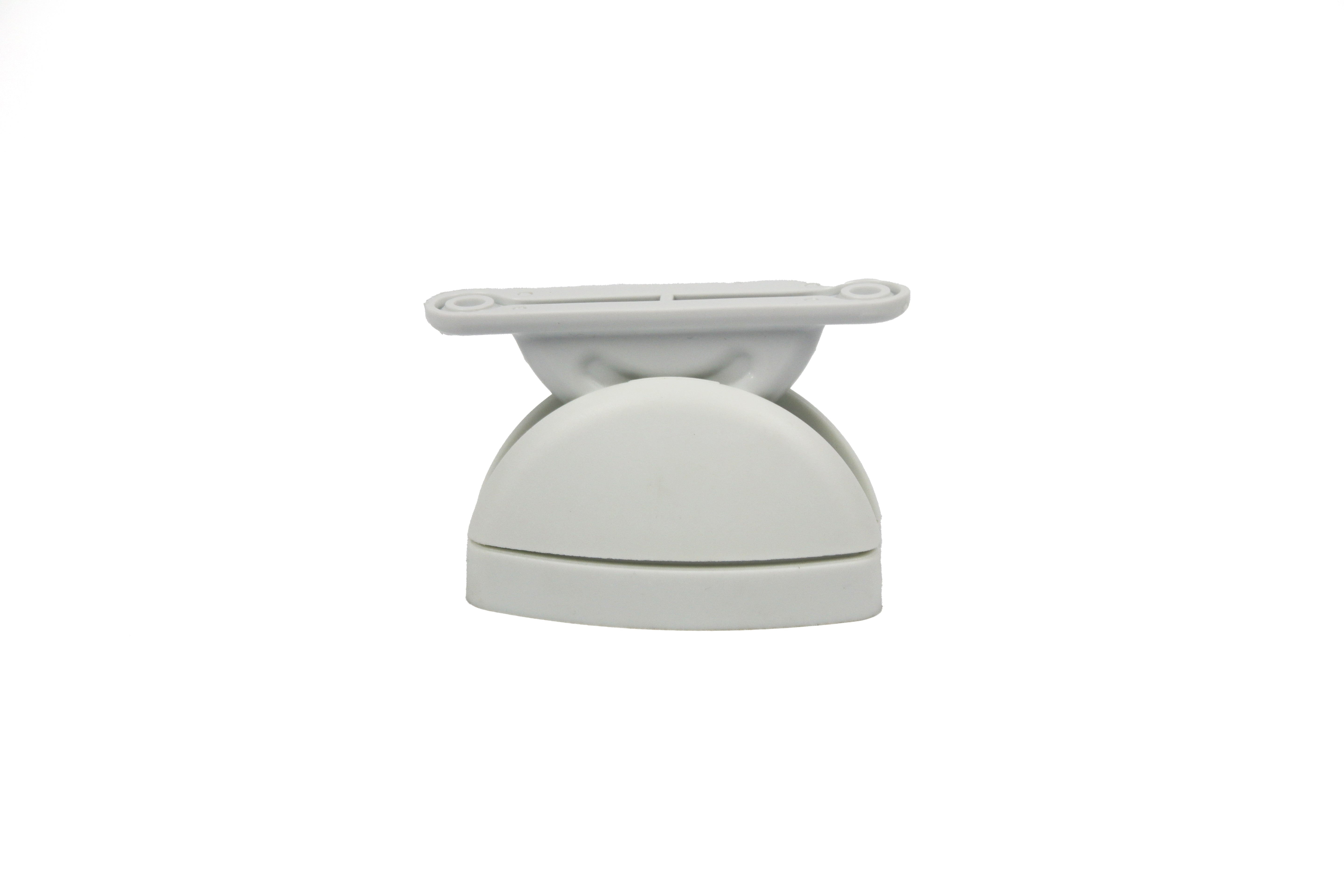 A white Dethleffs motorhome habitation door retainer catch.