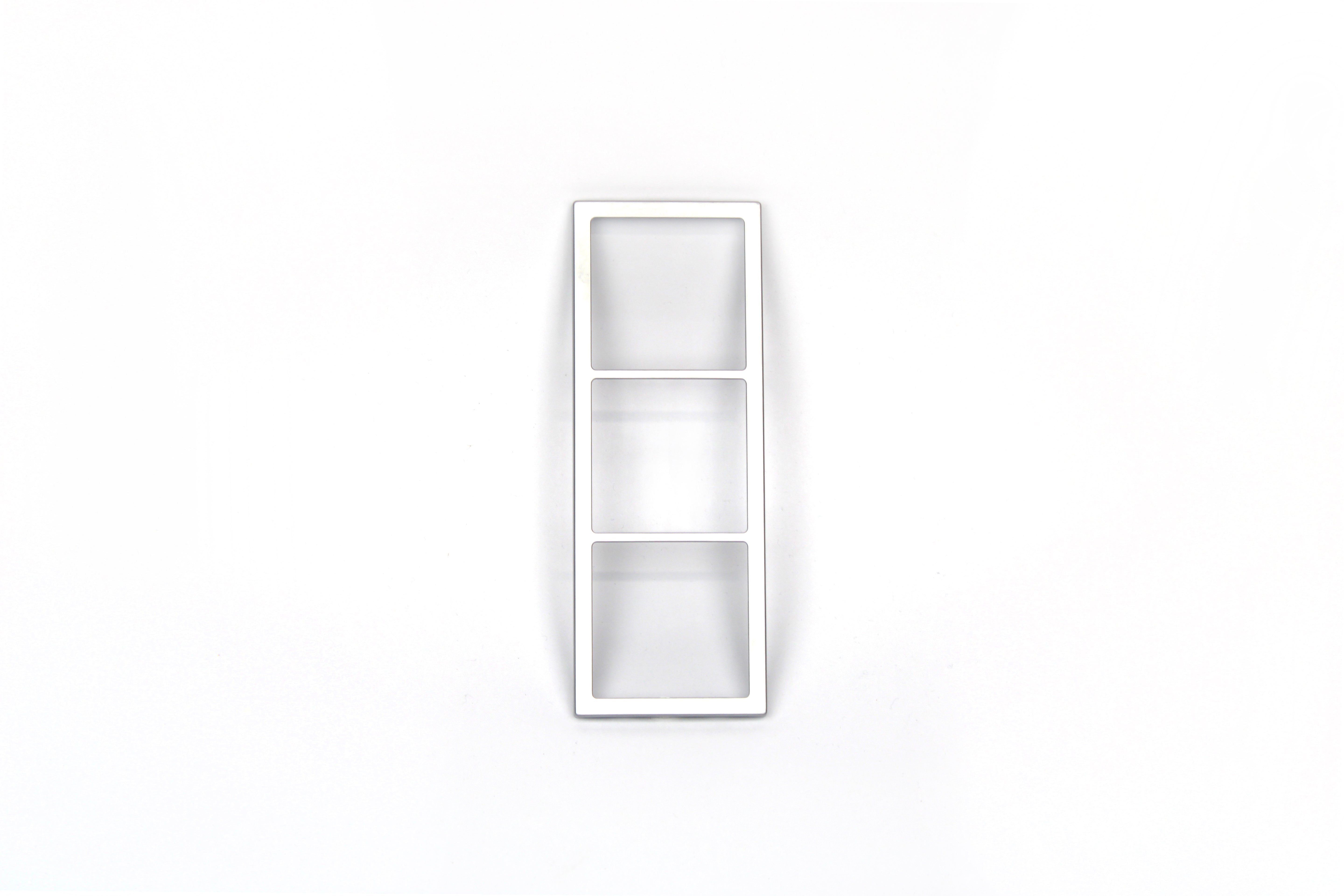 Chrome rectangular frame on white background