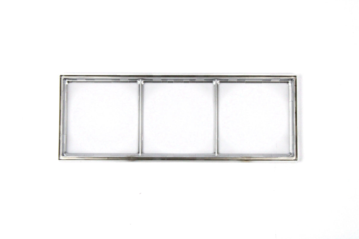 A chrome Dethleffs motorhome three-way faceplate.