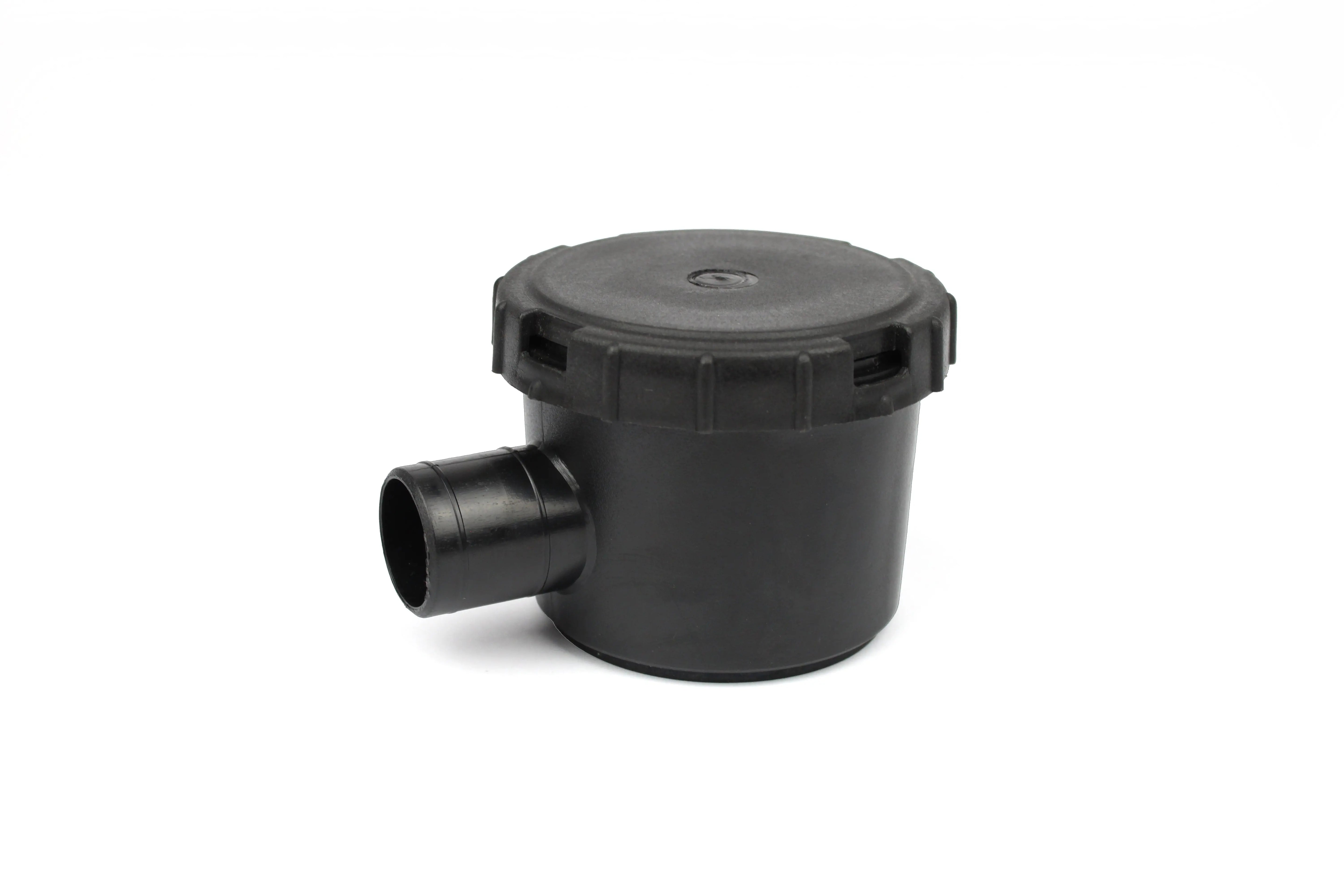 A black motorhome drain siphon.