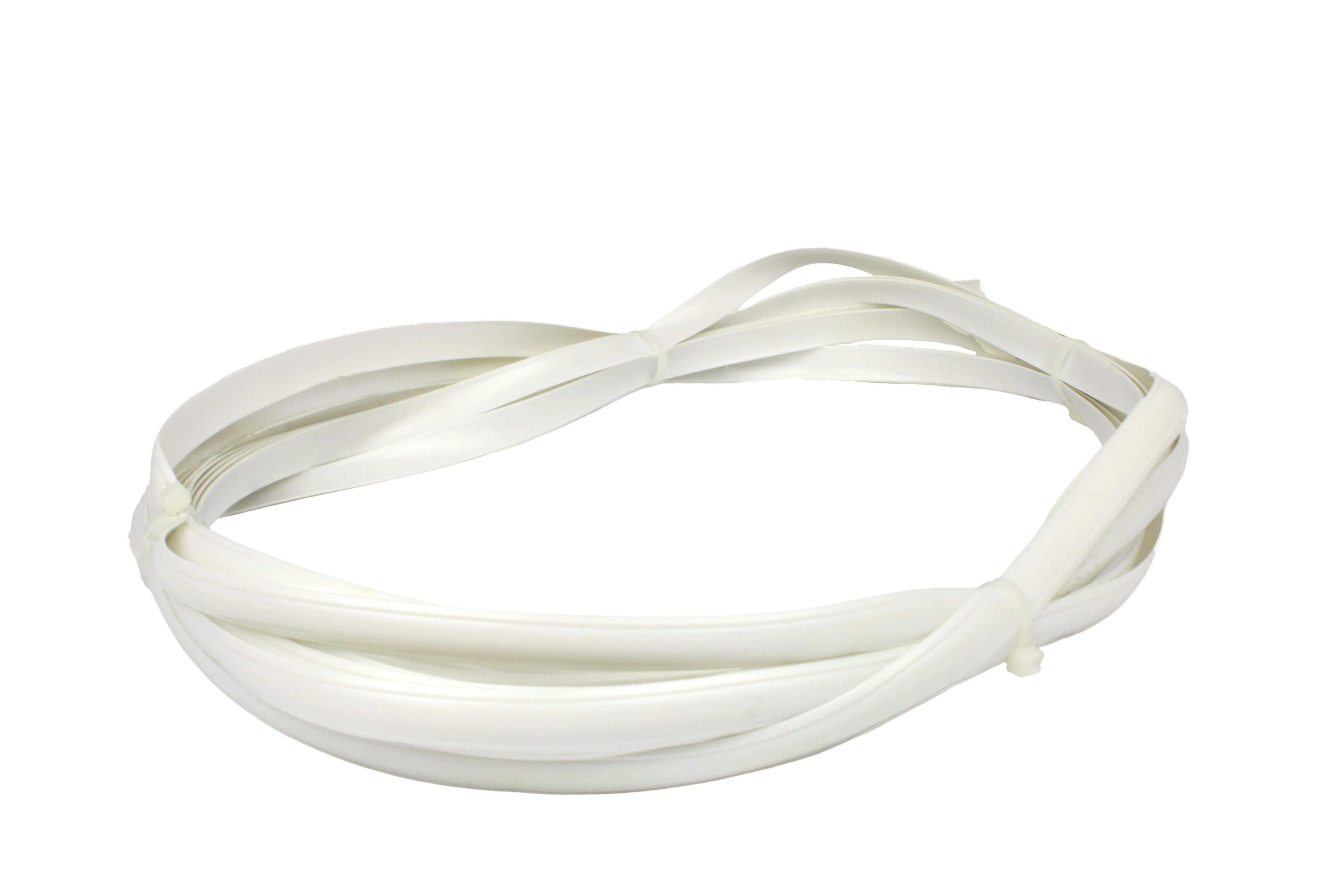 A white Dethleffs weatherstrip profile.