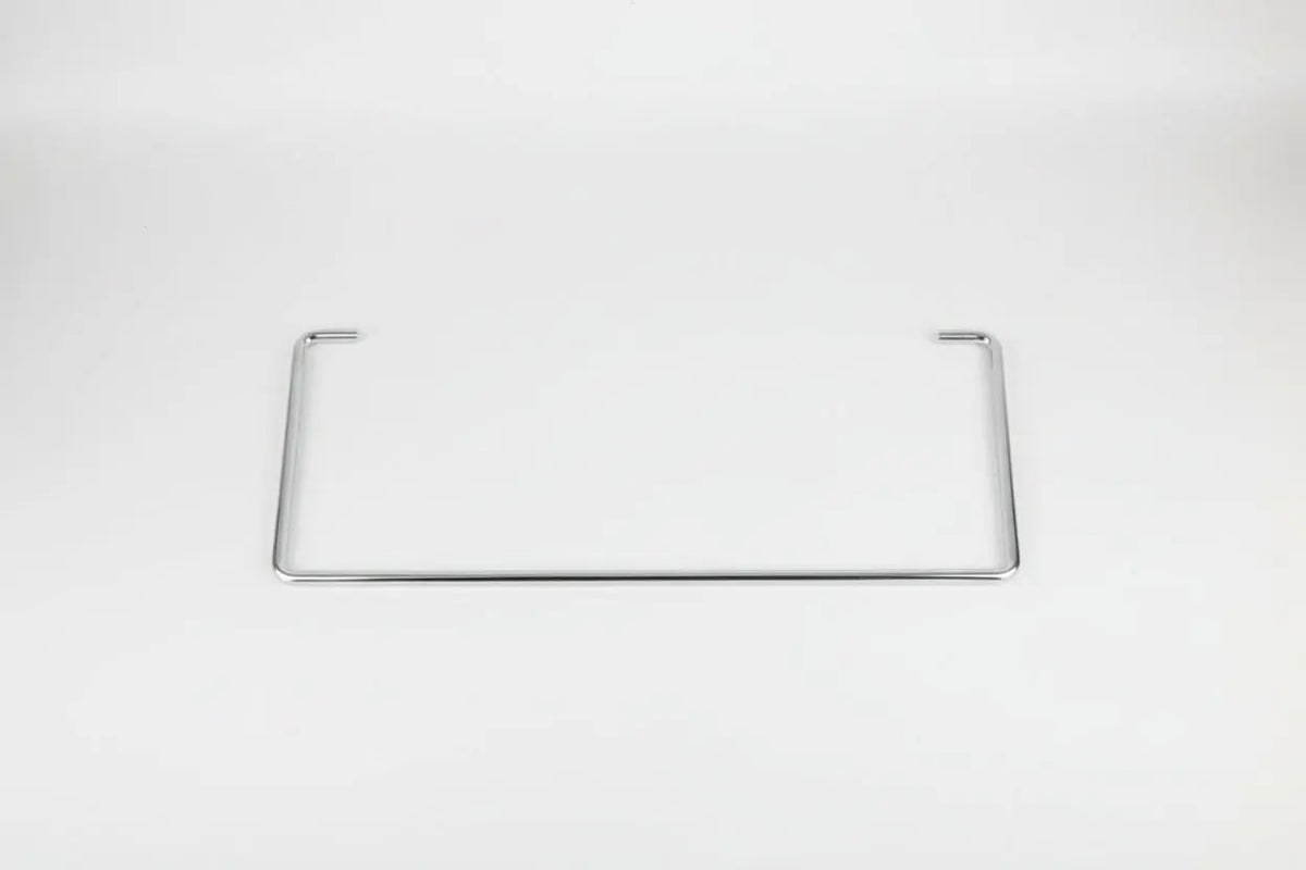 A silver Dethleffs motorhome clothes rack.