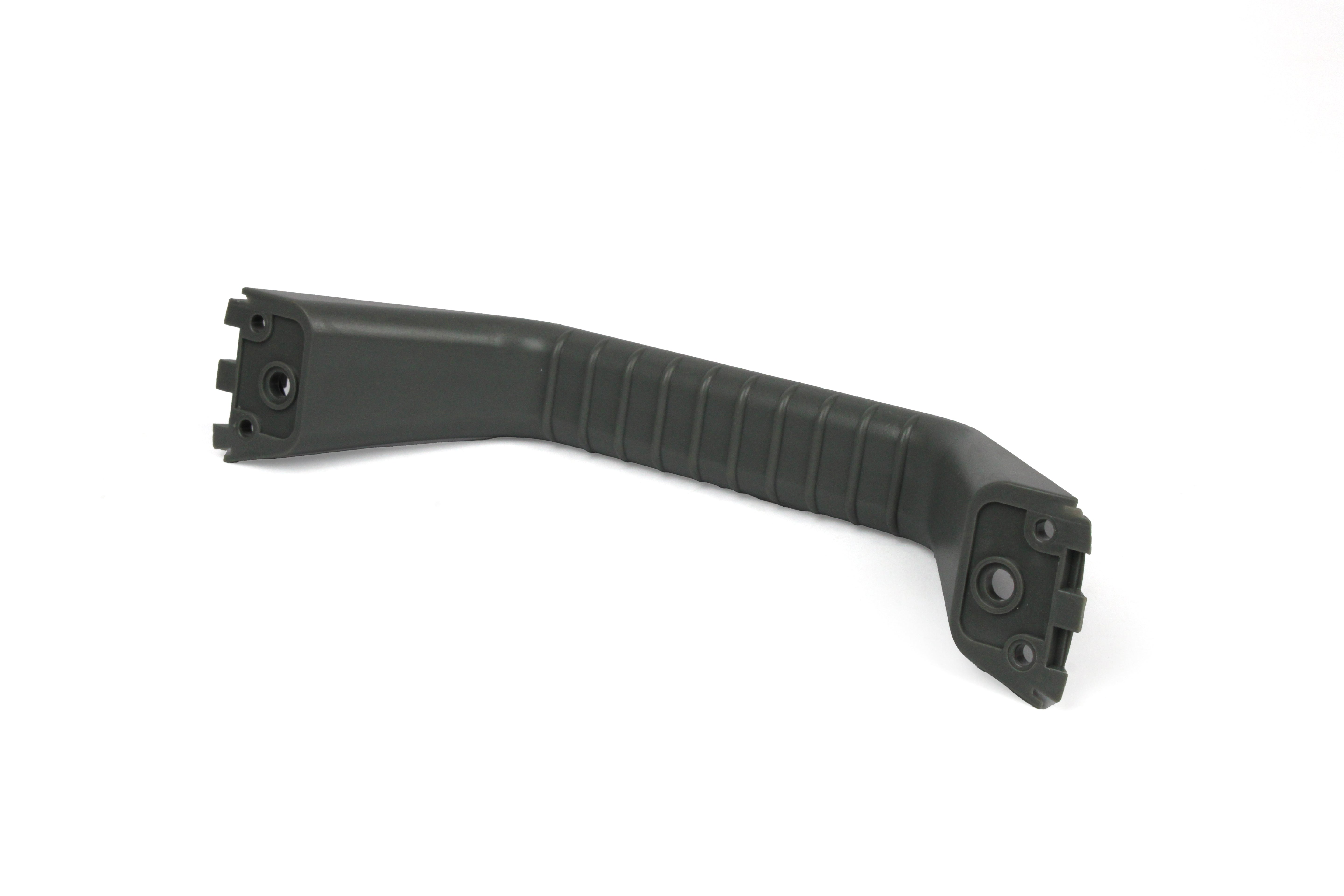 A grey Dethleffs motorhome bow type handle.