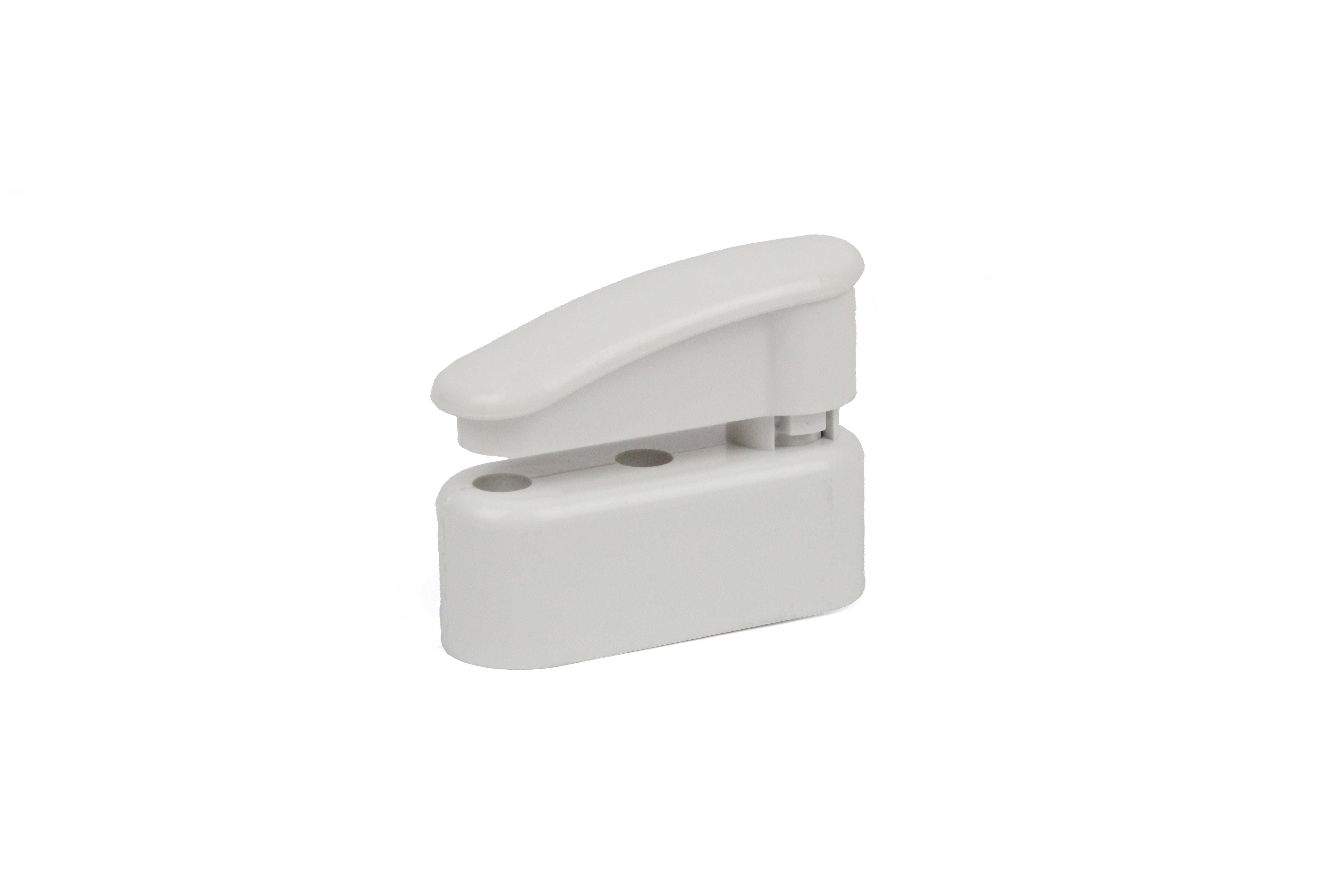 A white Elddis motorhome shower screen door retainer.