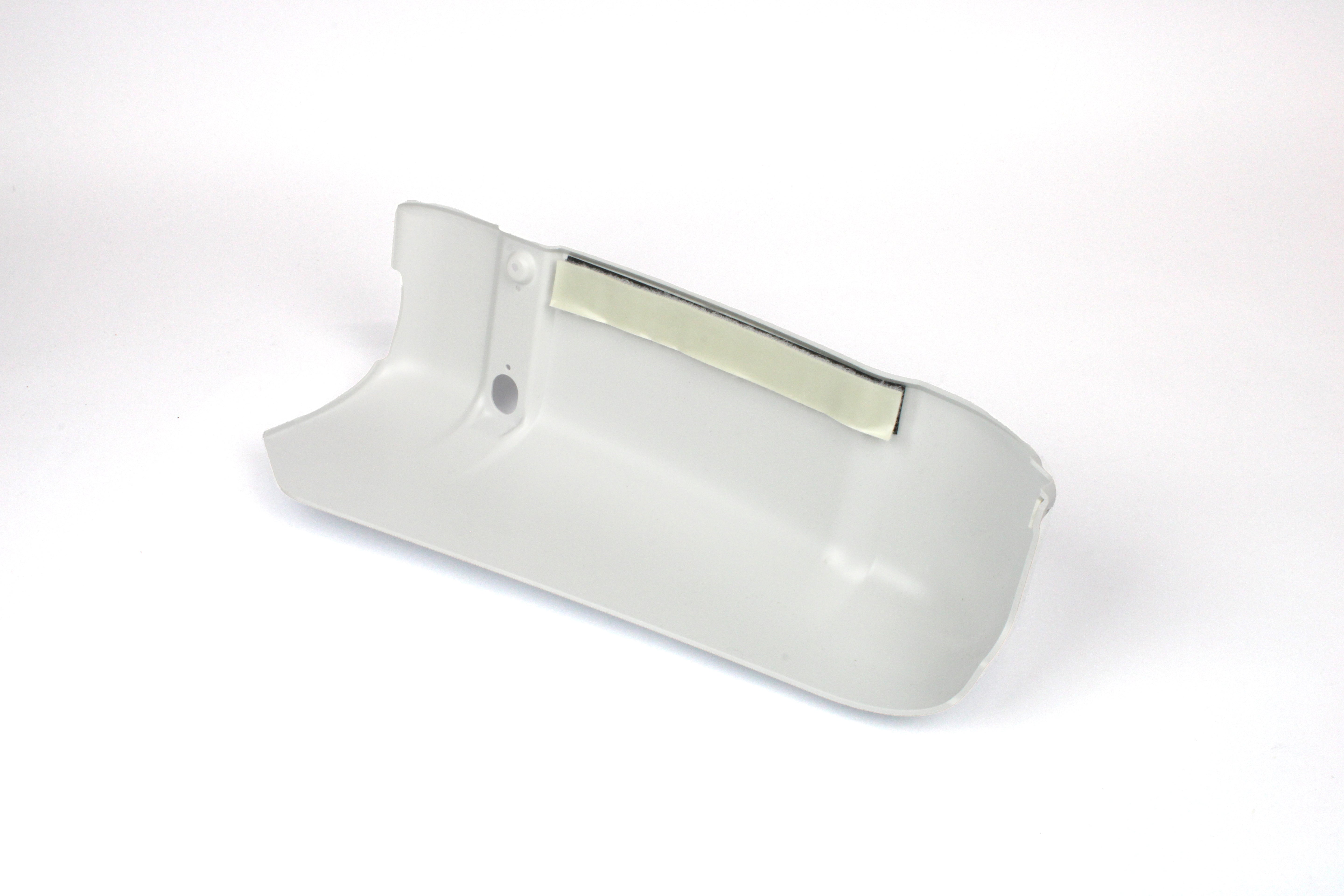 White bumper end caps on a white background