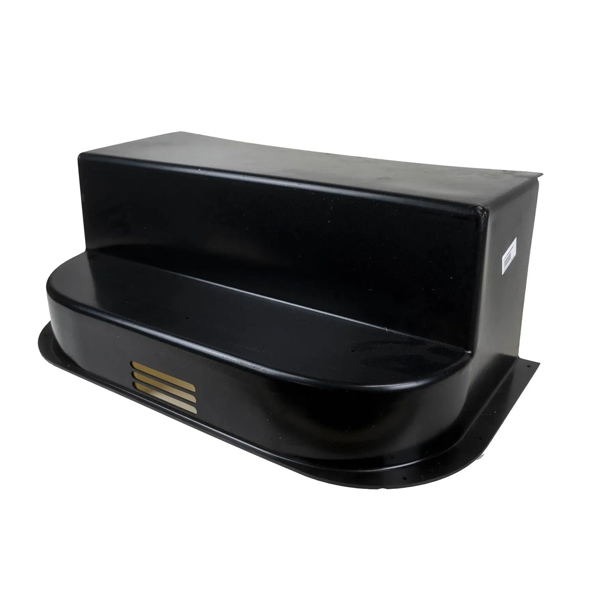 A black Roller Team motorhome access step external cover.