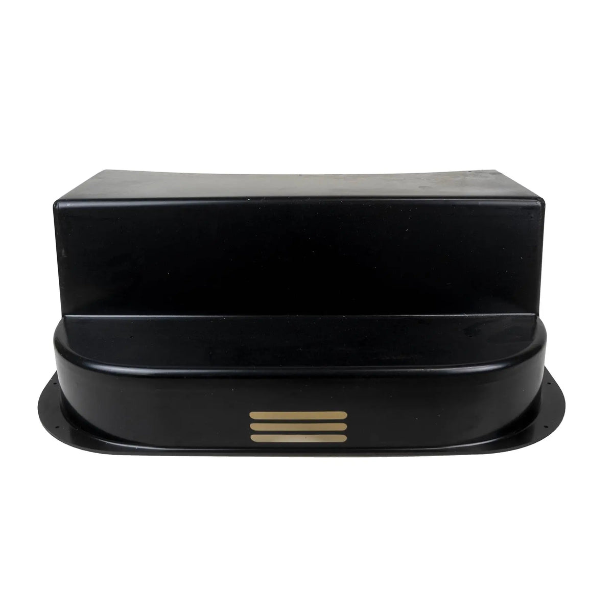 A black Roller Team motorhome access step external cover.