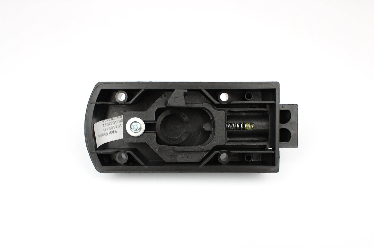 Part of door lock on white background