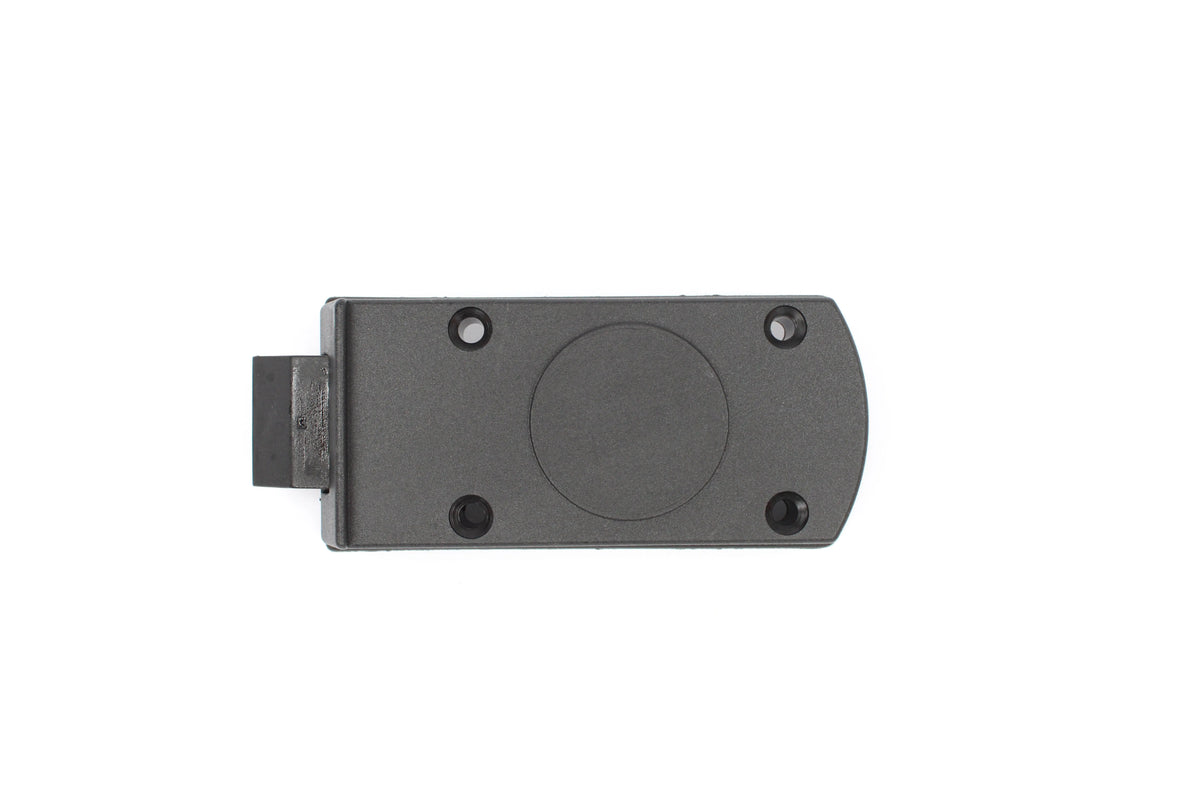 Part of door lock on white background