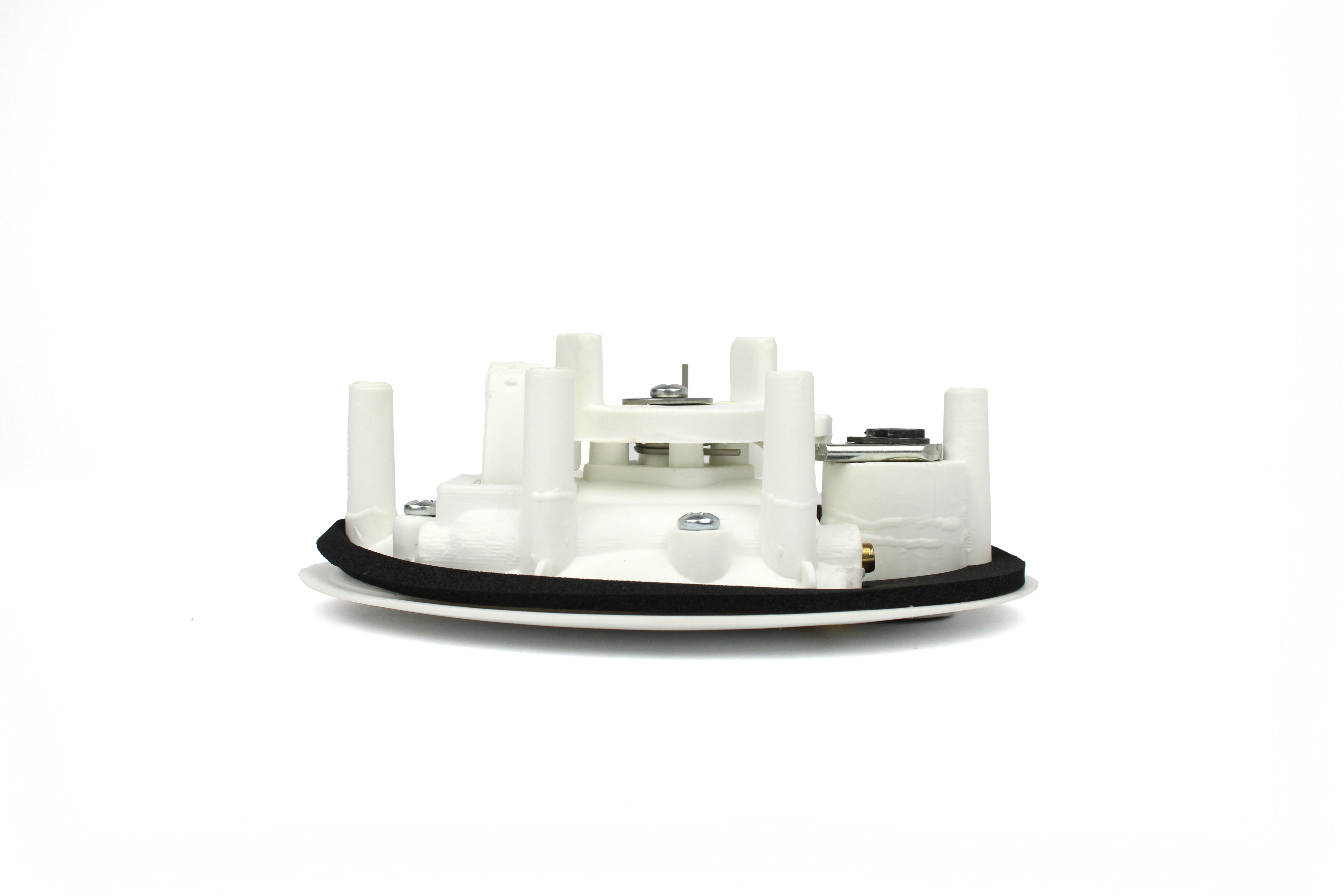 Side of door lock on white background