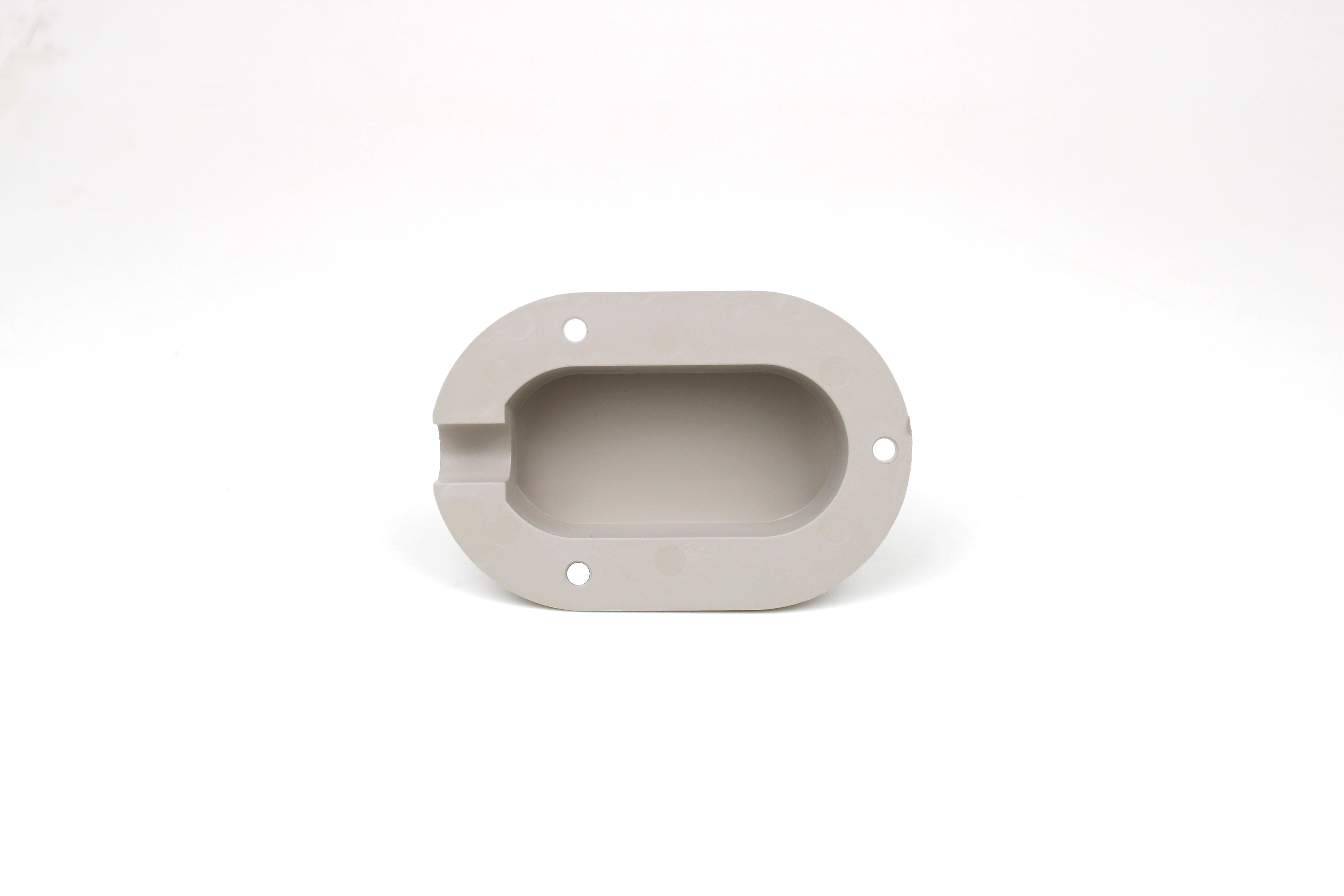 Light grey cable entry cover on white background