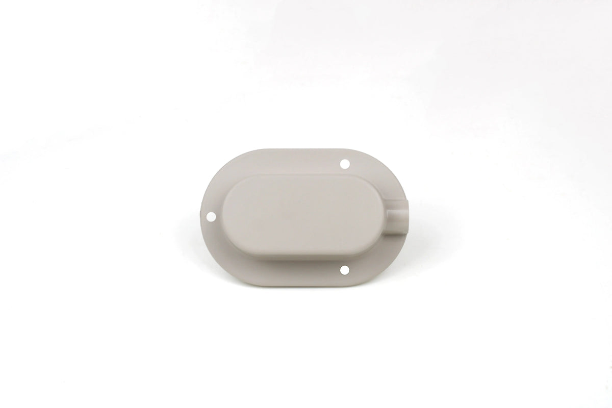 Light grey cable entry cover on white background