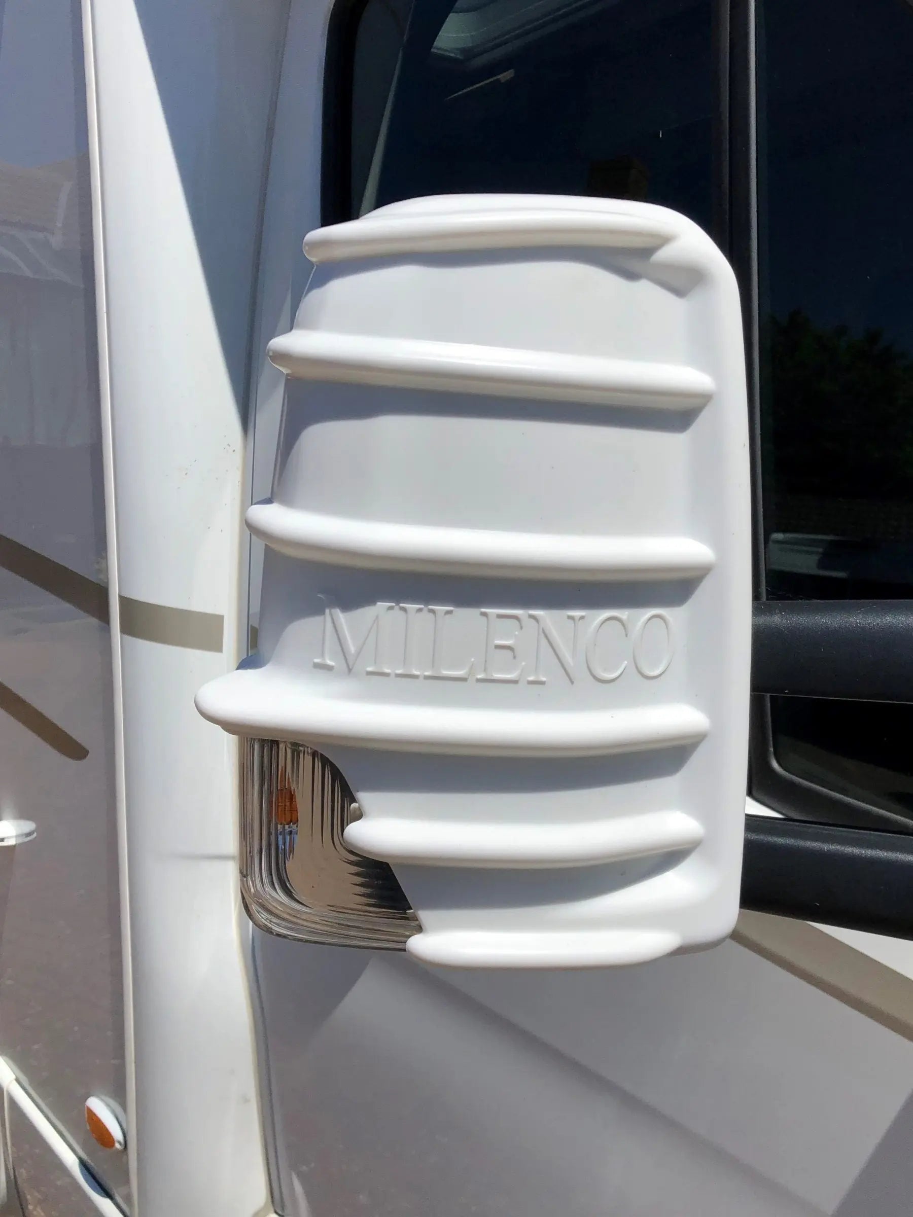 Milenco Mercedes Sprinter Motorhome Twin Arm Mirror Protectors (White) Milenco