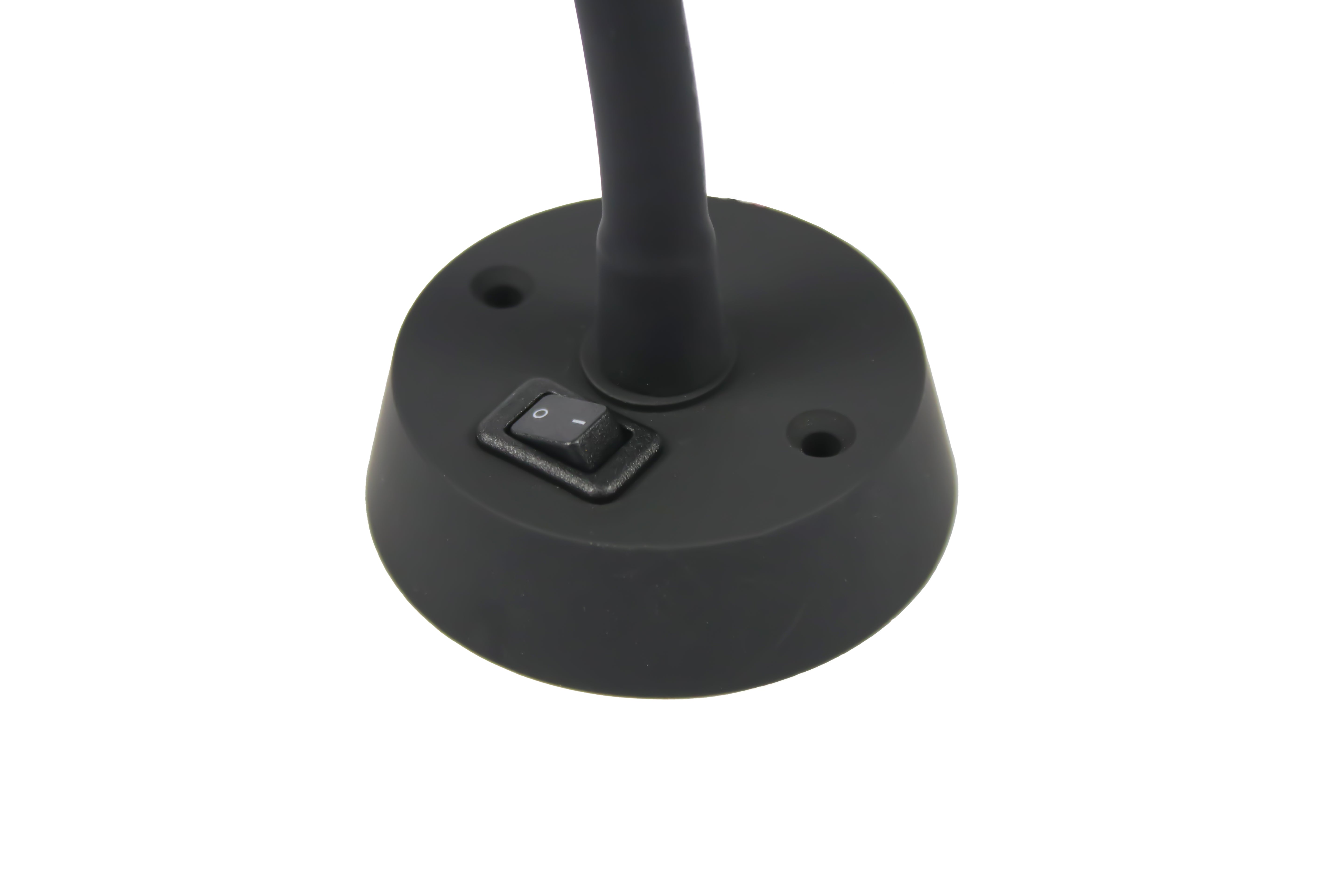 A black Leisure Glow Dorado switched flexi spotlight with a cool white bulb.