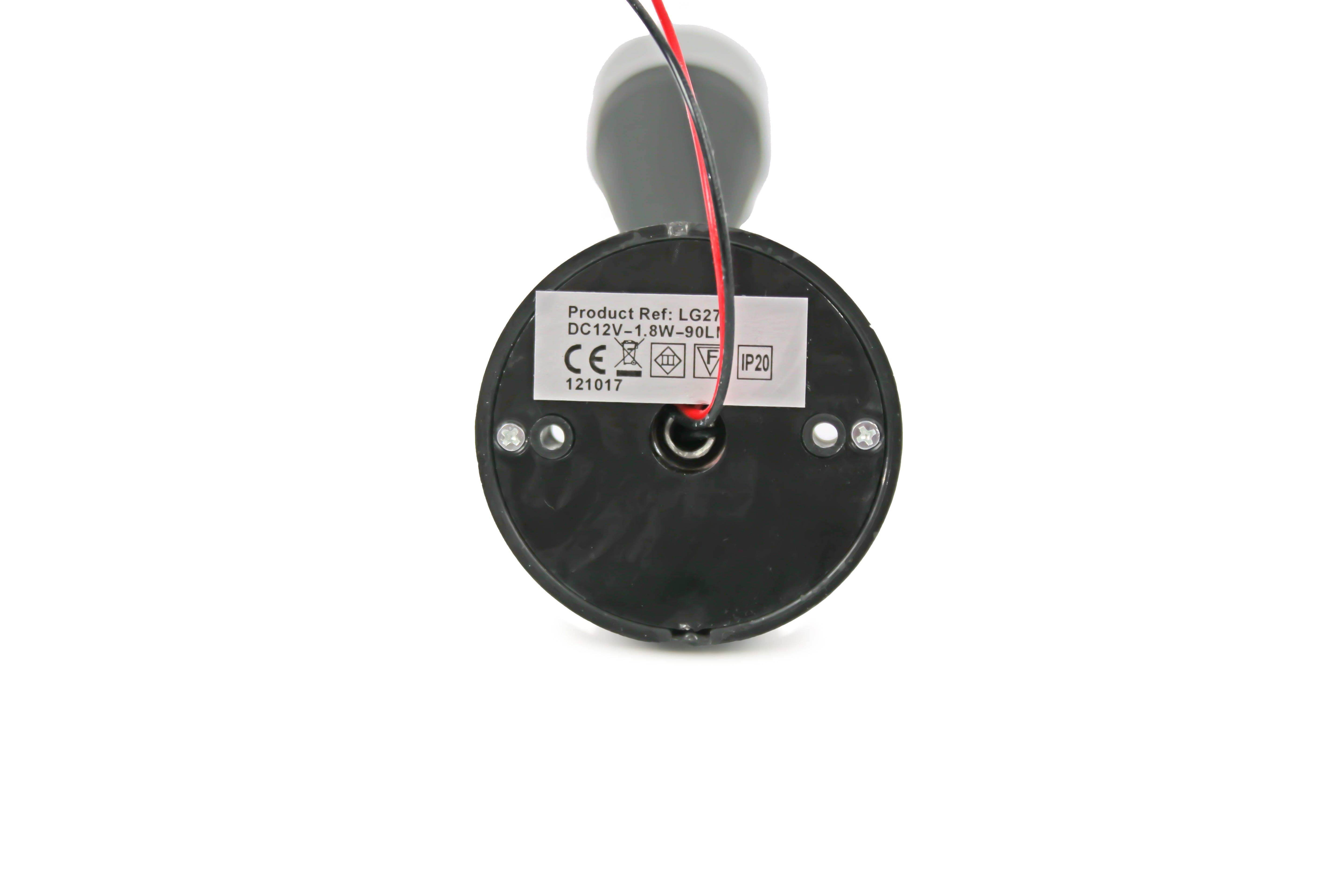 A black Leisure Glow Dorado switched flexi spotlight with a cool white bulb.