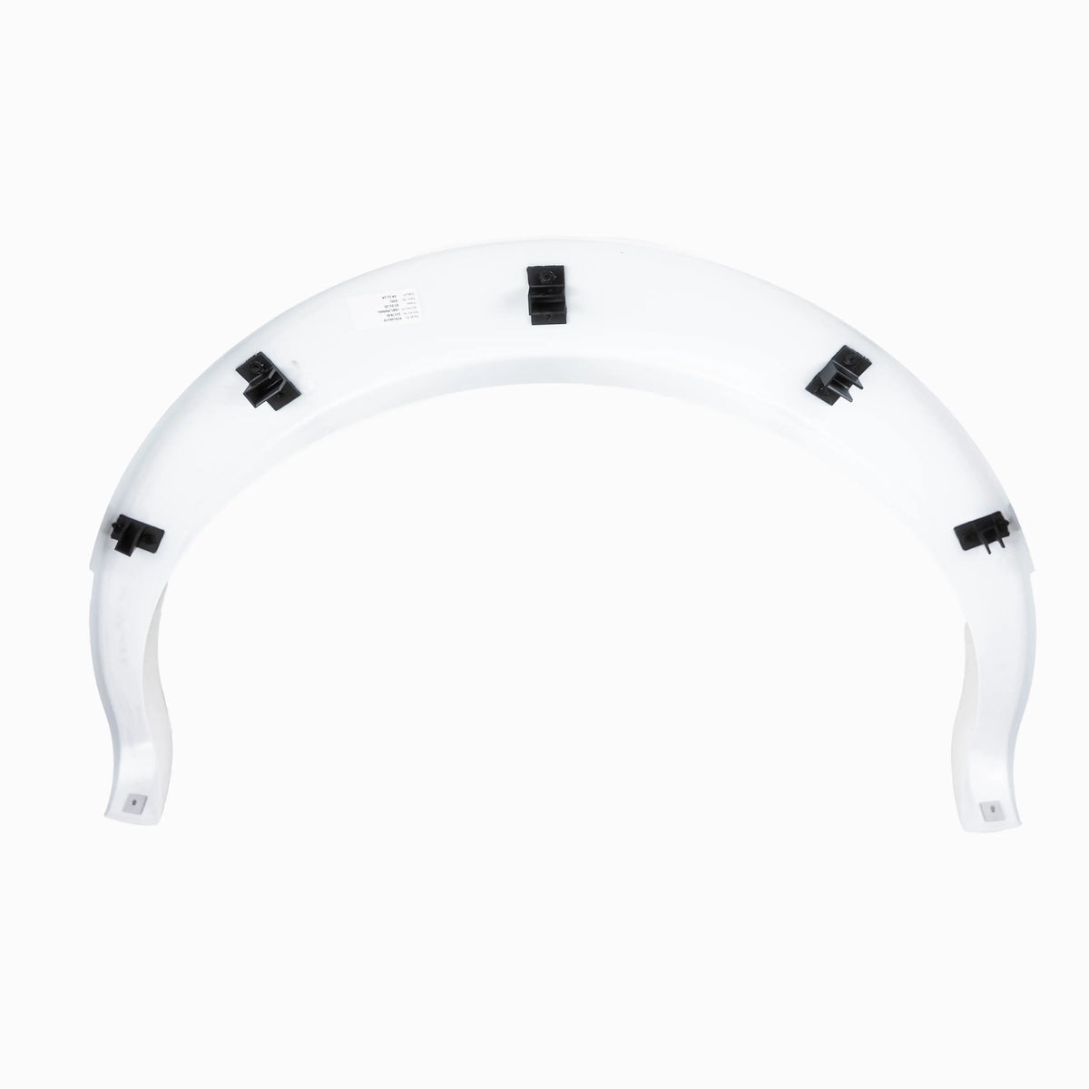 A white Dethleffs motorhome rear wheel arch trim.
