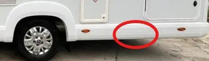 A white Elddis motorhome skirt moulding.