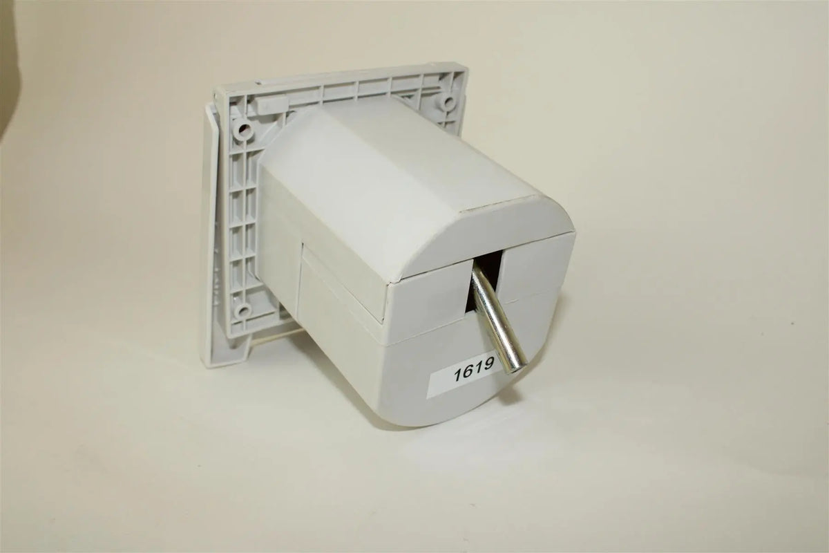 A white Dethleffs motorhome barbecue point.