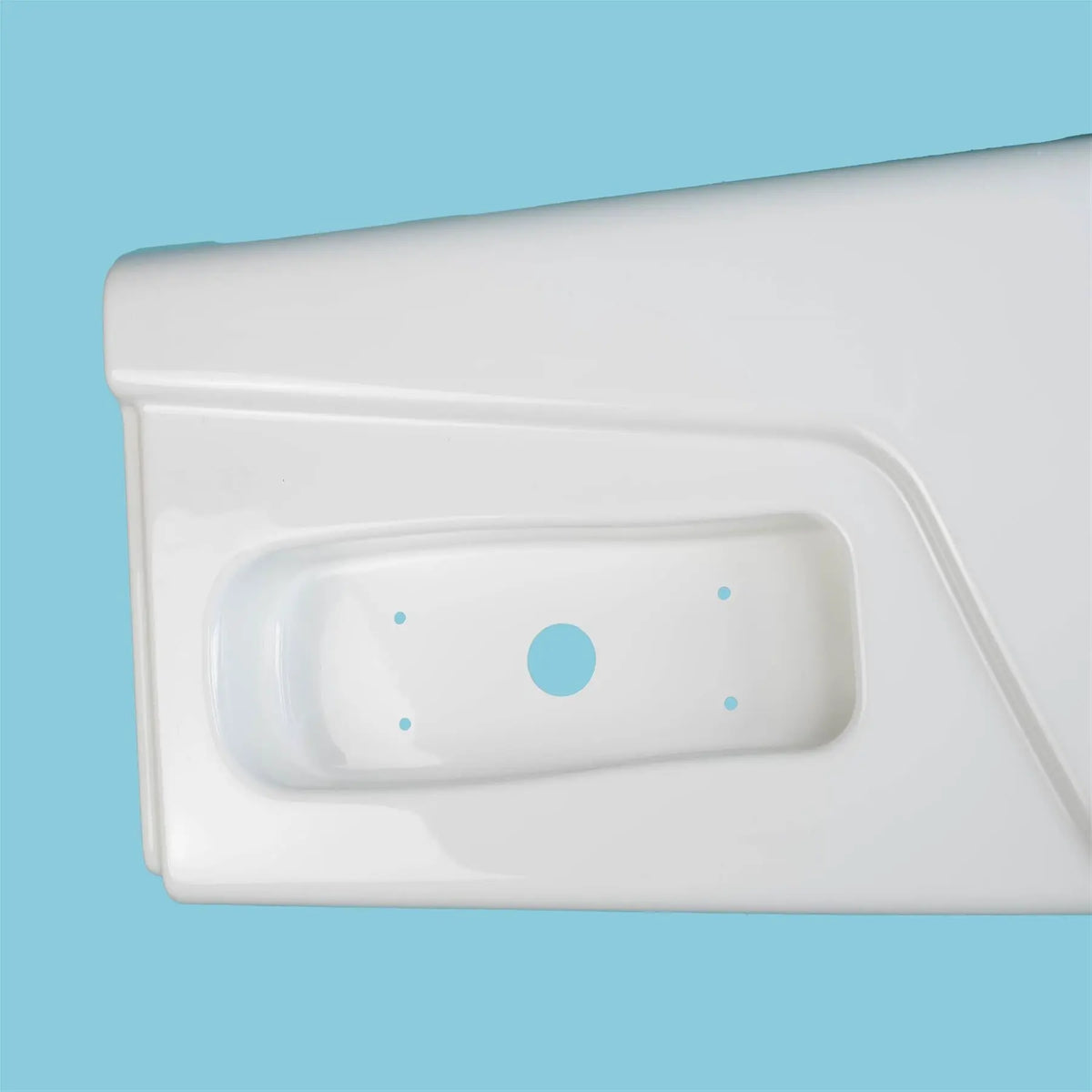 Close up of a white Elddis Autoquest motorhome rear bumper panel.