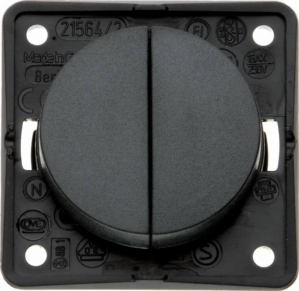 Berker Anthracite TWIN ROCKER SWITCH 16A 240V Berker