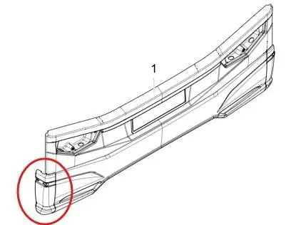 A pair of white Dethleffs Trend motorhome corner bumper panels.