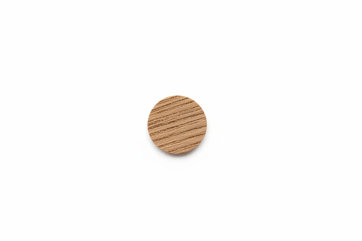 A sheet of Virginia oak Dethleffs self-adhesive dot stickers on a beige backing.