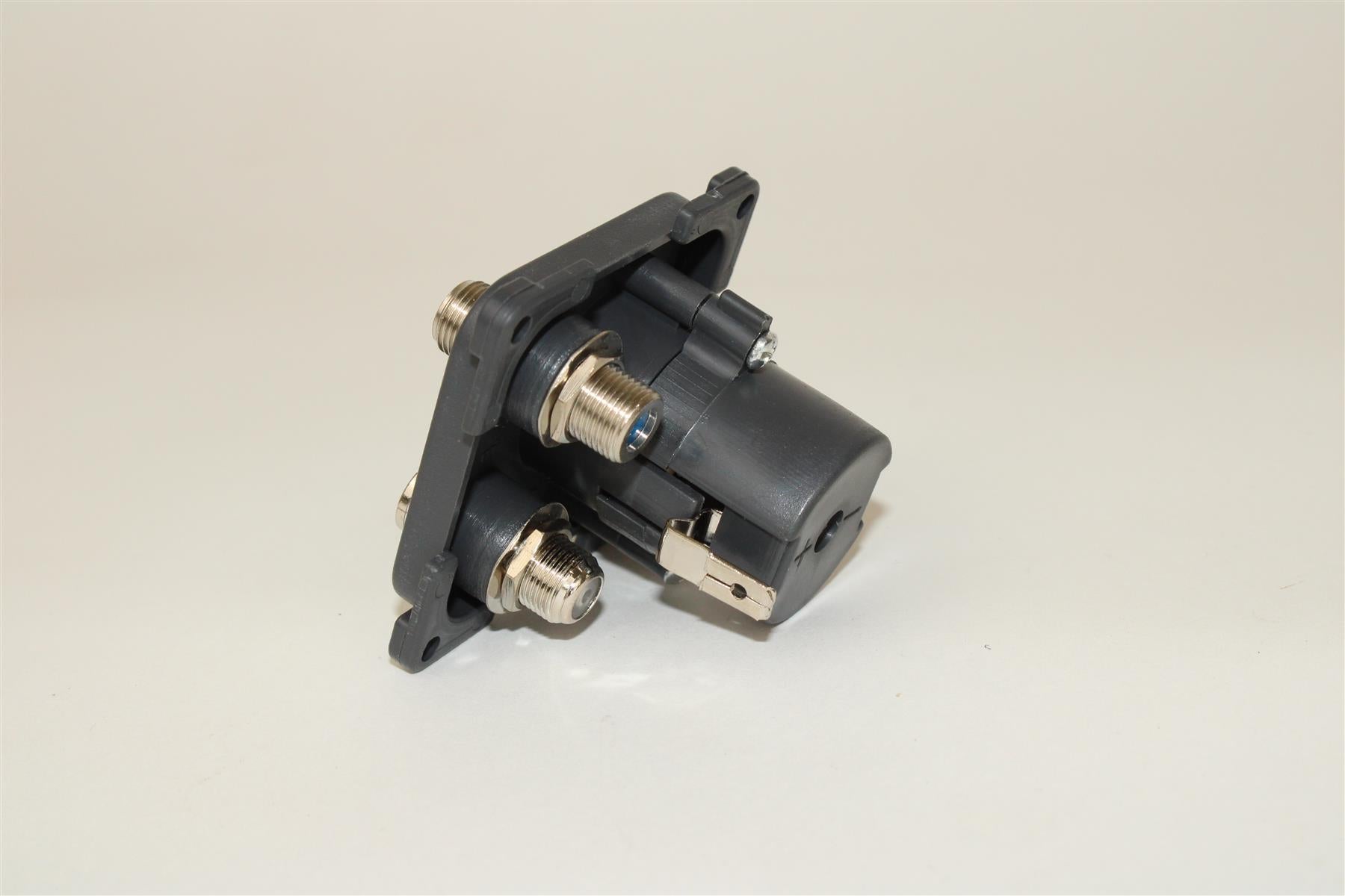 C-Line 12 Volt, TV and Satelite socket in Dark Grey